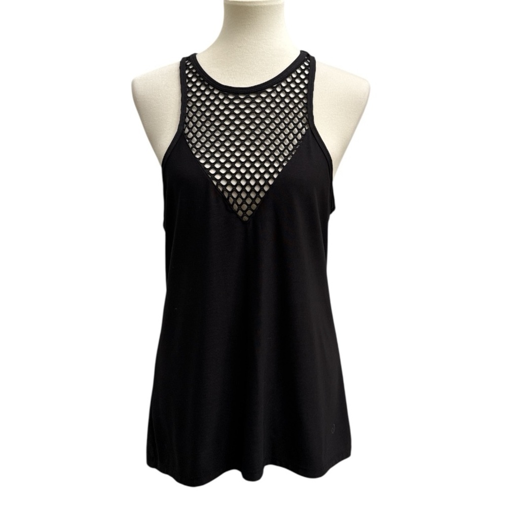 Yogo Athletica Black Activewear Tank Top Mesh Size Medium